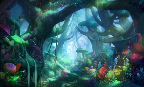 mushroom forest by zhetenghui.deviantart.com Forest art, Fan