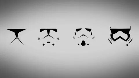 Clone Trooper illustration, four assorted stormtrooper helme