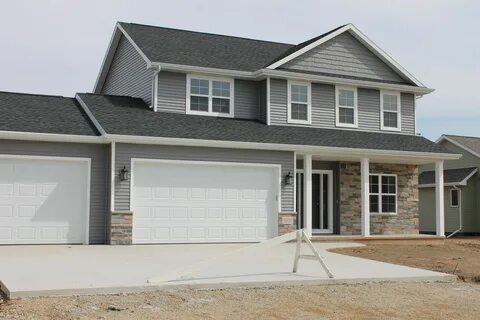 Image result for gray vinyl siding white windows For the Hom