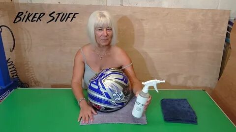 Hot Youtuber Biker Stuff - No bra polishing her helmet Porn 