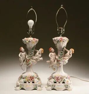 Antique Porcelain Capodimonte Lamps