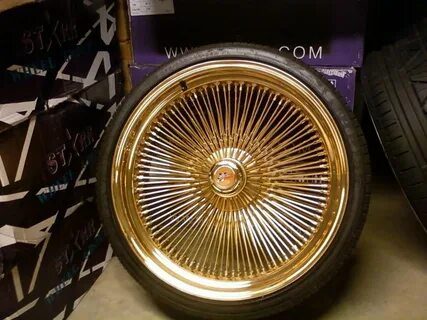 22" All GOLD triple stamped dayton wire wheels Rims for sale