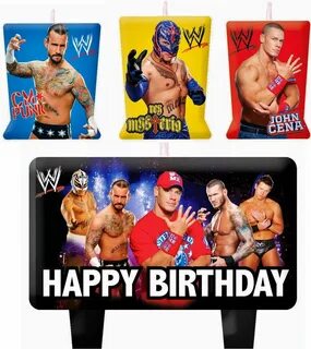 WWE Wrestling Birthday Cake Candles SET Decoration Toppers J