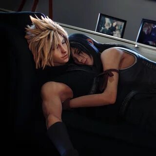 2932x2932 Cloud Strife and Tifa Lockhart Final Fantasy Ipad 