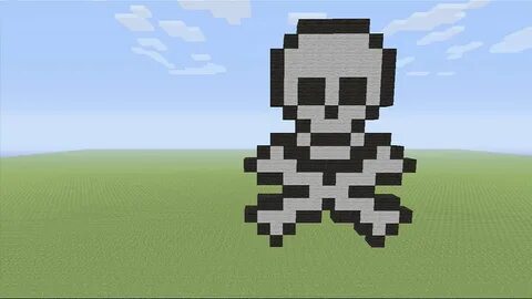 Minecraft Skull and Crossbones Pixel Art Tutorial - YouTube