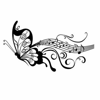 music staff images Sticker papillon partition Music notes ta