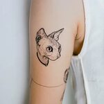 LAZY DUO Temporary Tattoo Sticker Sphynx Cat Egypt Cat Hairl