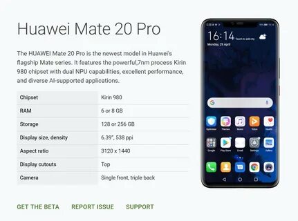 ...https://developer.android.com/preview/devices# huawei-mate-20-pro. 