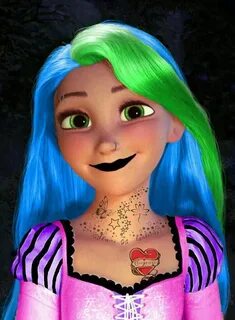 I like her tattoos but her hair looks clownish :p Disney pri