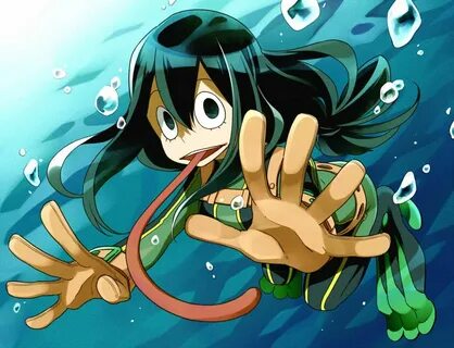 1girl asui tsuyu black eyes black hair bodysuit boku no hero