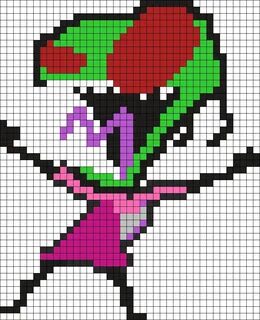 Invader Zim Perler Bead Pattern / Bead Sprite Perler pattern