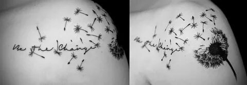 Under boob dandelion tattoo