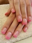 Hot Pink Nails With Glitter Tips - Color block nail art for 