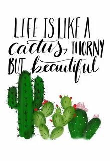 Life Is Like A Cactus downloadable quote Cactus quotes, Cact
