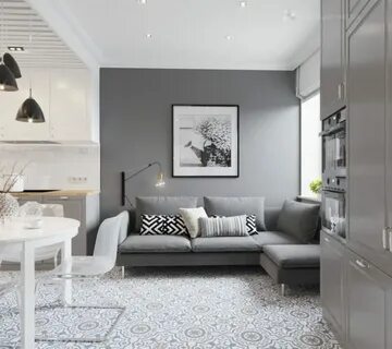 White and gray living room: Design and decoration features