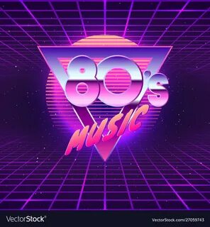 Paster template for retro party 80s neon colors Vector Image