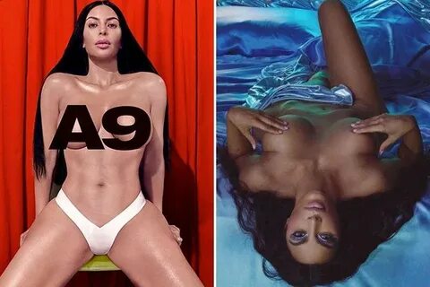 Kim Kardashian goes topless and sits in just her knickers fo