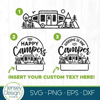 Pop Up Camper SVG Bundle Camping Bucket Cut Files for Cricut