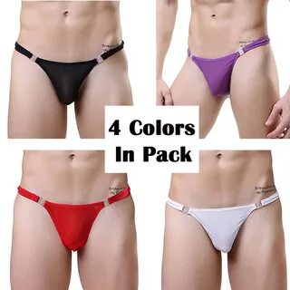 US$ 11.98 - Men's 4 Colors Pack Sexy Bikini Mesh Thongs Ling