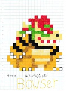 Bowser Jr Pixel Art Grid All in one Photos