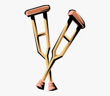 Vector Illustration Of Mobility Aid Crutches For Short-term 