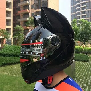 Купить мото шлем Кошачьи ушки для мотоцикла летом шлем солнц