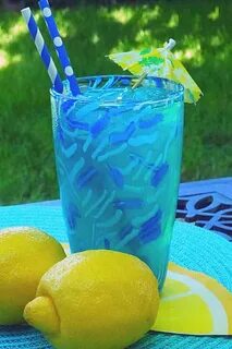 Sparkling Electric Blue Lemonade Champagne and Coconuts