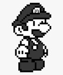 Black And White Mario - Luigi Pixel , Transparent Cartoon, F
