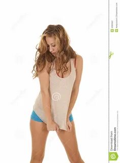 Woman Sleepwear Pull Down Shirt Stock Image - Image of comfo