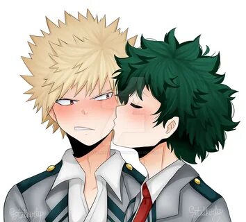 Bakudeku Cheek ?Kiss?Fanart Stalkerly by StalkerlyTrash on -