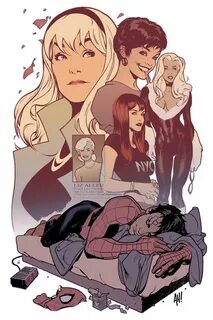 Spider-Man and his women (Gwen Stacy, Betty, Black Cat, Liz 