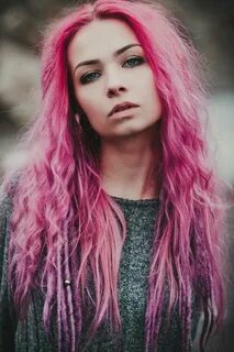 Hot pink with purple dreads. I want a reverse of this :) Hai