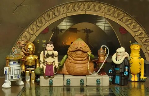 Jabba's Palace L to R: R2-D2, C-3PO & Salacious Crumb, Pri. 