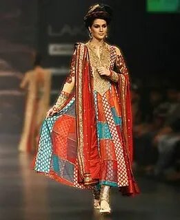 Colorful Anarkali Dress Showcased by Indian Designers at Lak