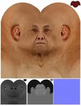 Male 3D model / Retopologised Head Scan 027