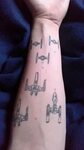 Star Wars Tattoo, X-Wing, Y-Wing, Tie Fighter Fighter tattoo