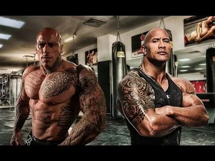 Martyn Ford With The Rock - British bodybuilder martyn ford 