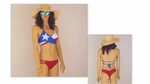 Texas Flag BikiniWrap bikini topScrunch red bottomsTriangle 