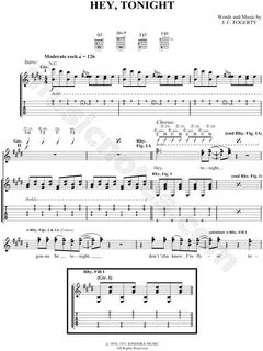 Creedence Clearwater Revival "Hey, Tonight" Guitar Tab in E 