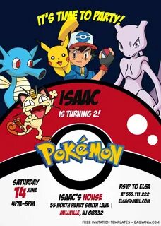 Pokemon Invitation Templates - Editable With MS Word FREE Pr