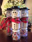 baby food jar snowmen filled with mini marshmallows, white h