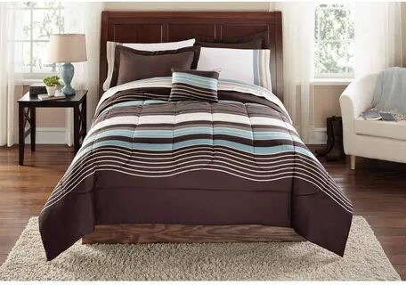 Mainstays Urban Stripe Bed in a Bag Coordinated Bedding Home