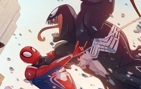 Обои Venom, Peter Parker, Spider Man, Fight, Eddie Brock кар