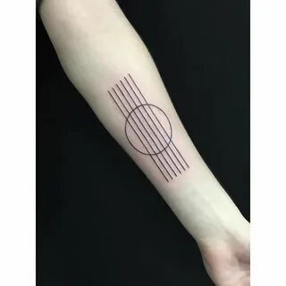 Guitar strings and sound hole simple tattoo music musicians 