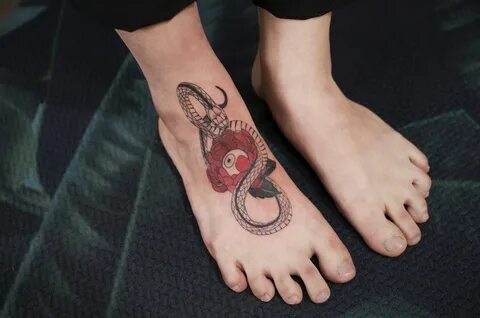 9) Twitter Snake tattoo, Wrap around ankle tattoos, Tattoos