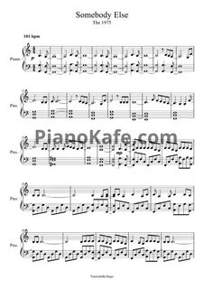 НОТЫ The 1975 - Somebody else - ноты для фортепиано - PianoK