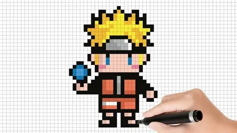 Cara menggambar Naruto Easy Pixel Art - YouTube