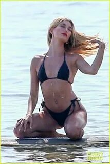 Hailey Bieber Rocks Hot Black Bikini During Miami Photo Shoo