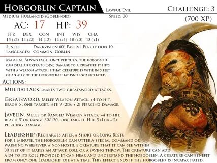 Image result for hobgoblin captain 5e Hobgoblin, Monster car