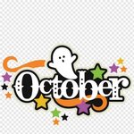 Calendar Clipart - October Title Clip Art, Transparent Png -